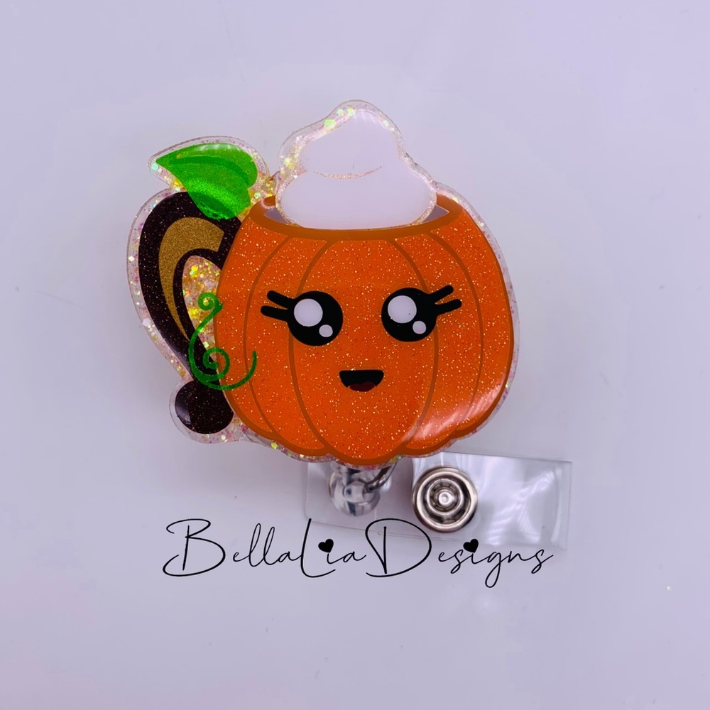 Pumpkin Mug Badge Reel